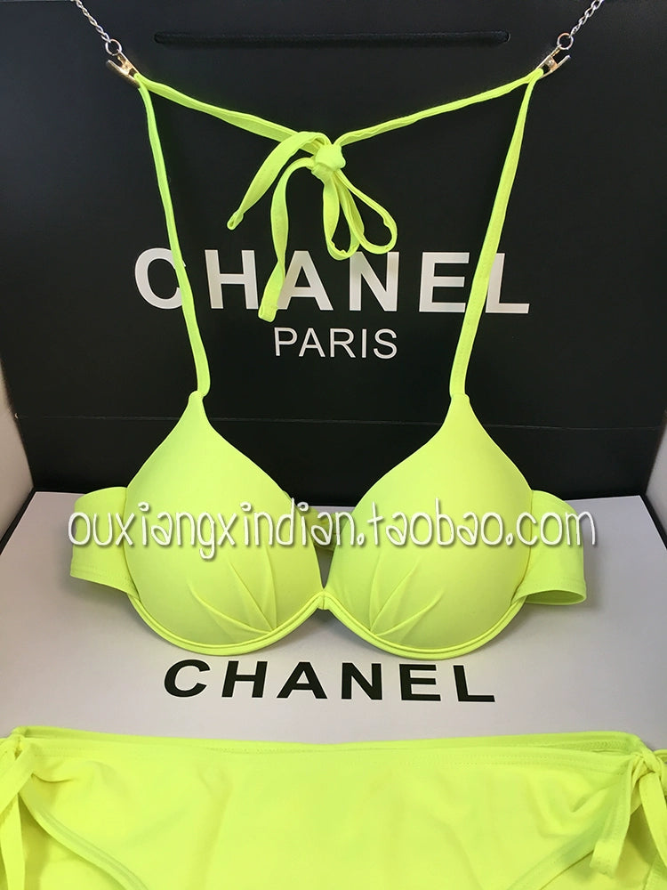 Idol Sexy Rose Red Pink Bikini Steel Bracket Push up Swimsuit