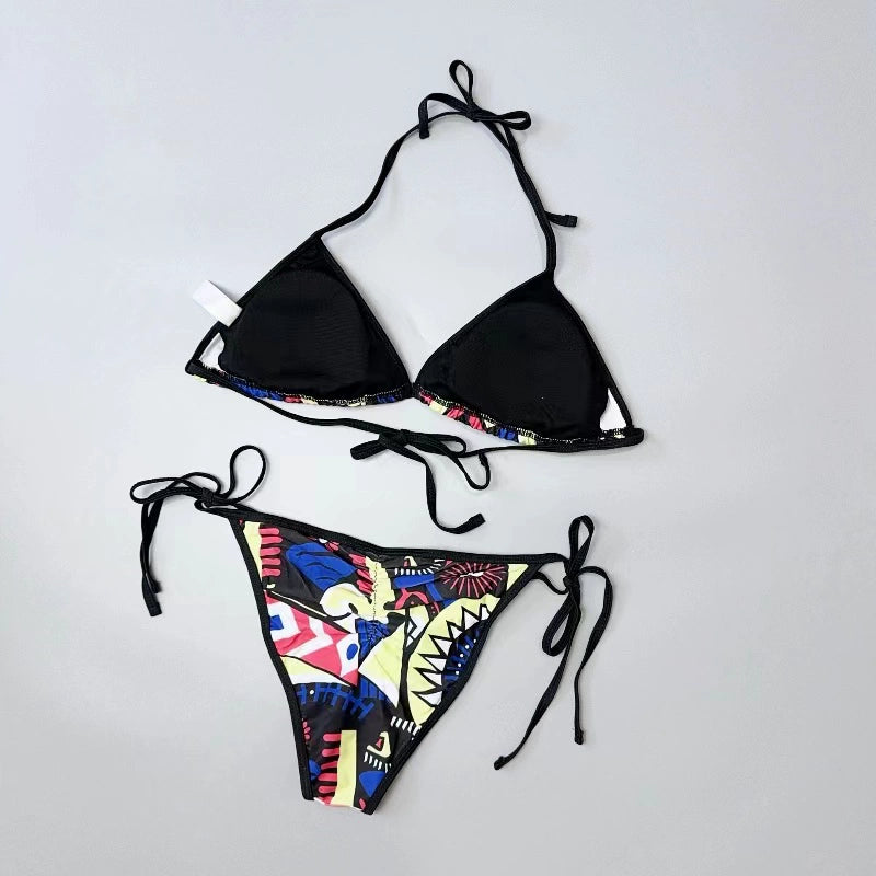 Amber Fashion Stripes Bikini Sexy Swimwear Women's Beach Seaside Vacation with Chest Pad