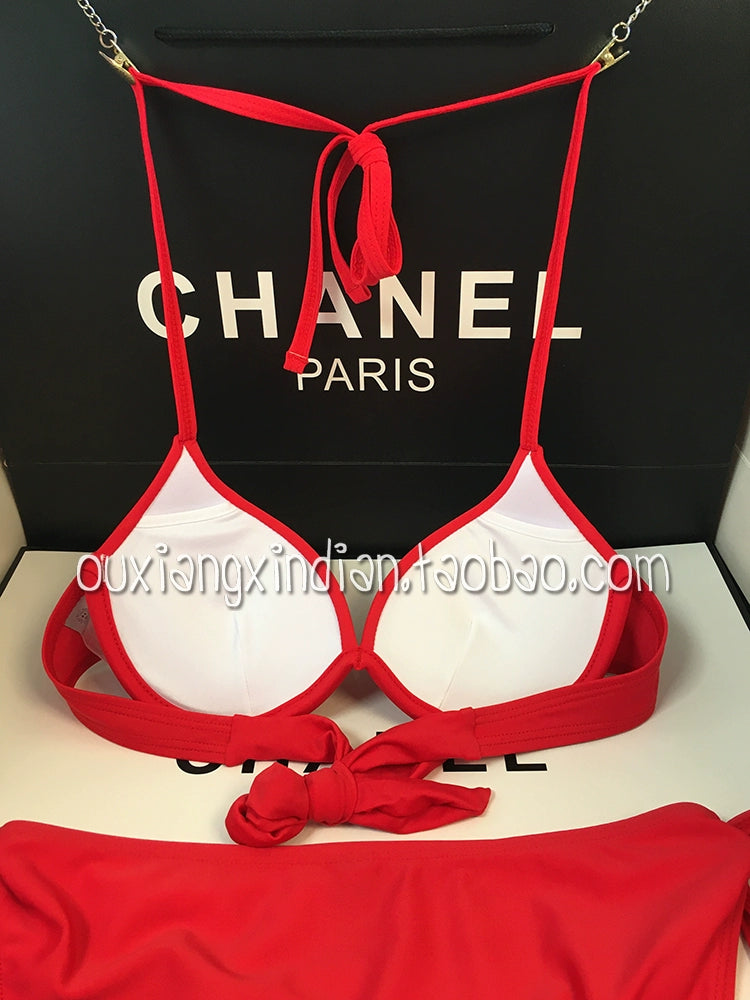 Idol Sexy Rose Red Pink Bikini Steel Bracket Push up Swimsuit