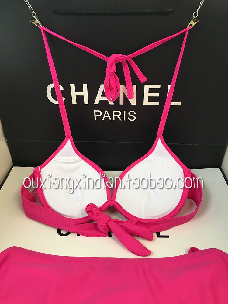 Idol Sexy Rose Red Pink Bikini Steel Bracket Push up Swimsuit