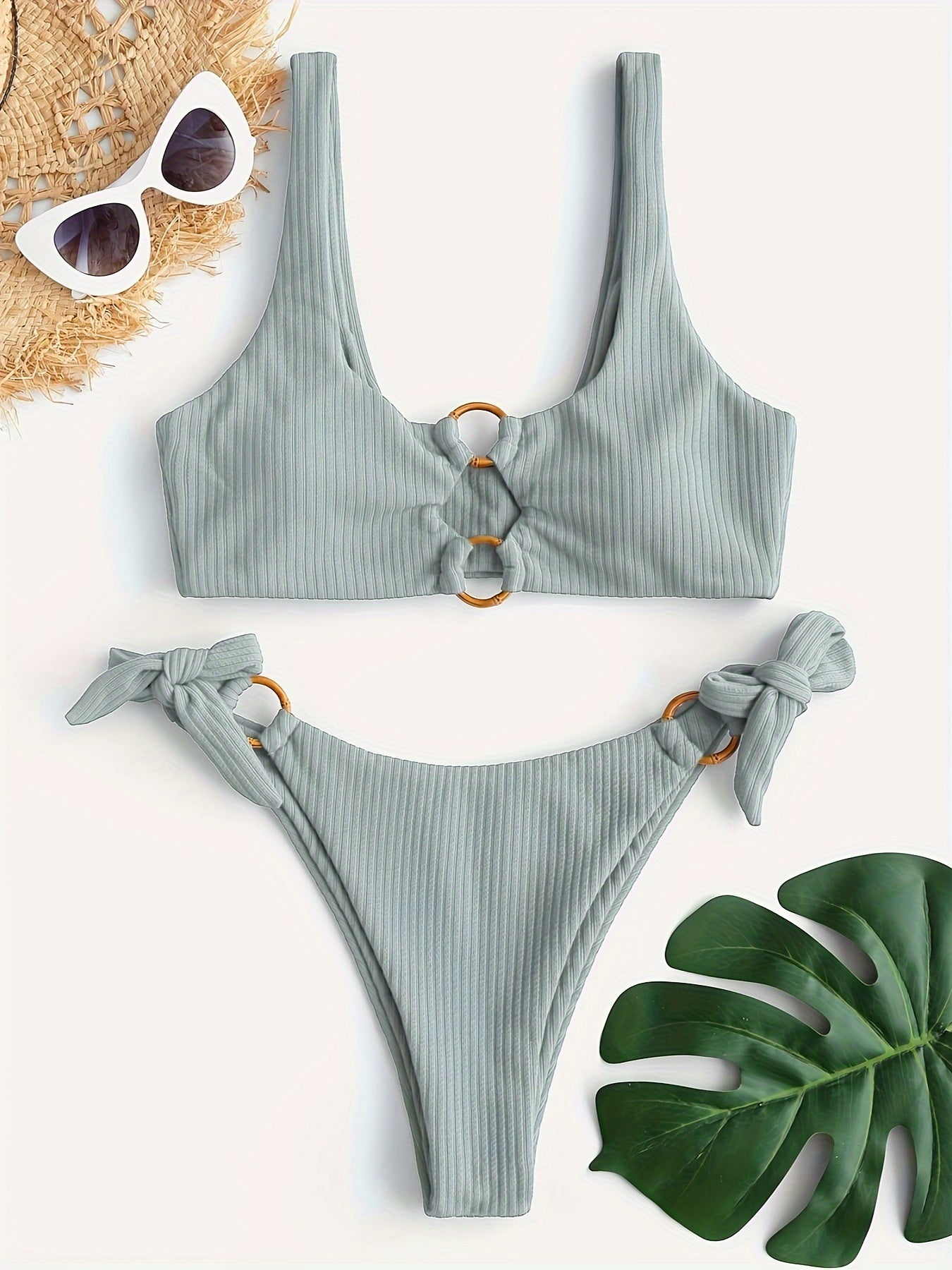 ZAFUL Women's Ring Strap Bikini Set