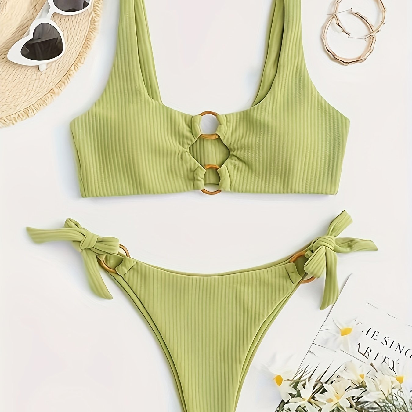 ZAFUL Women's Ring Strap Bikini Set