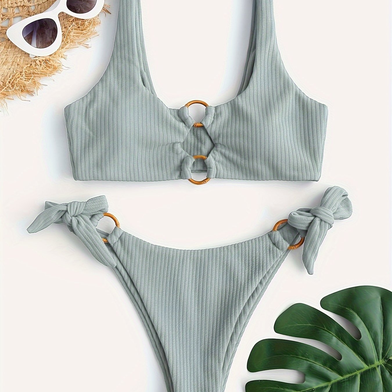 ZAFUL Women's Ring Strap Bikini Set