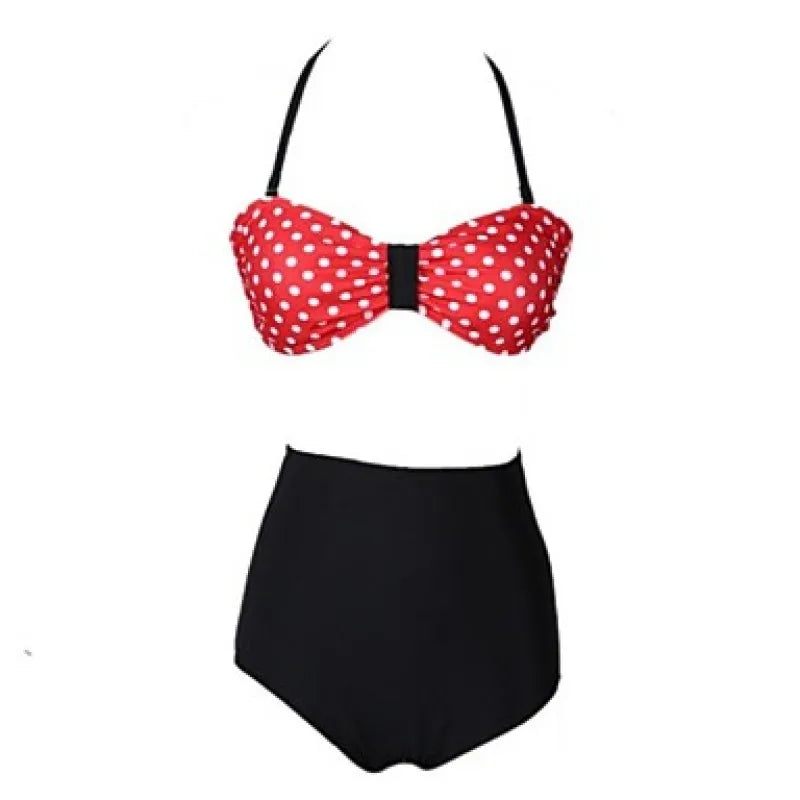 Cutest Retro Swimsuit Vintage Pin Up High Waist Bikini Set S/M/L/XL