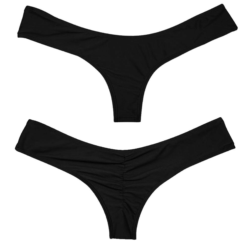 S-XL Sexy Women Bikini Brazilian Cheeky Bottom Thong V Swimwear