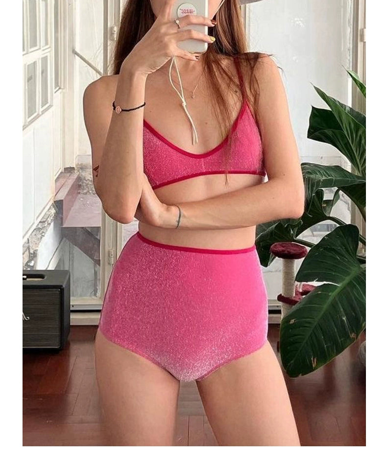 Zhou Yu Tong Swimsuit Women's Super Sexy Bikini 2023 New Arrival Hot Spring Girl Flab Hiding Internet Celebrity Conservative Split