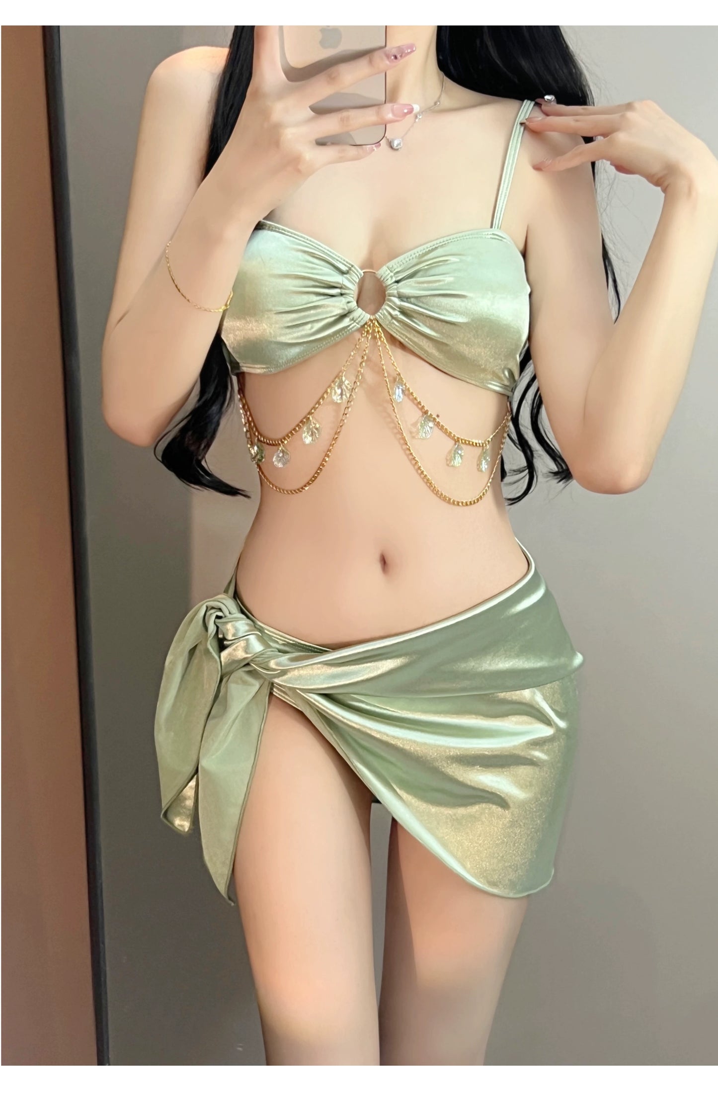 Hot Spring Fancy Pure Desire Wind Conservative Split Swimsuit