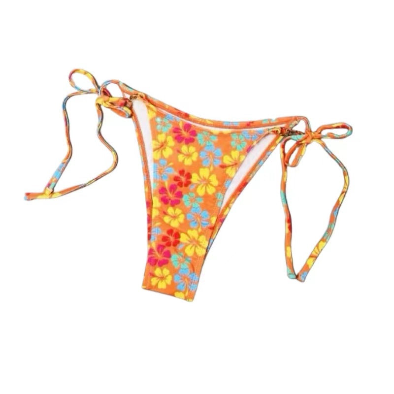 Triangle Cup Women's Swimwear Color Banded Bikini