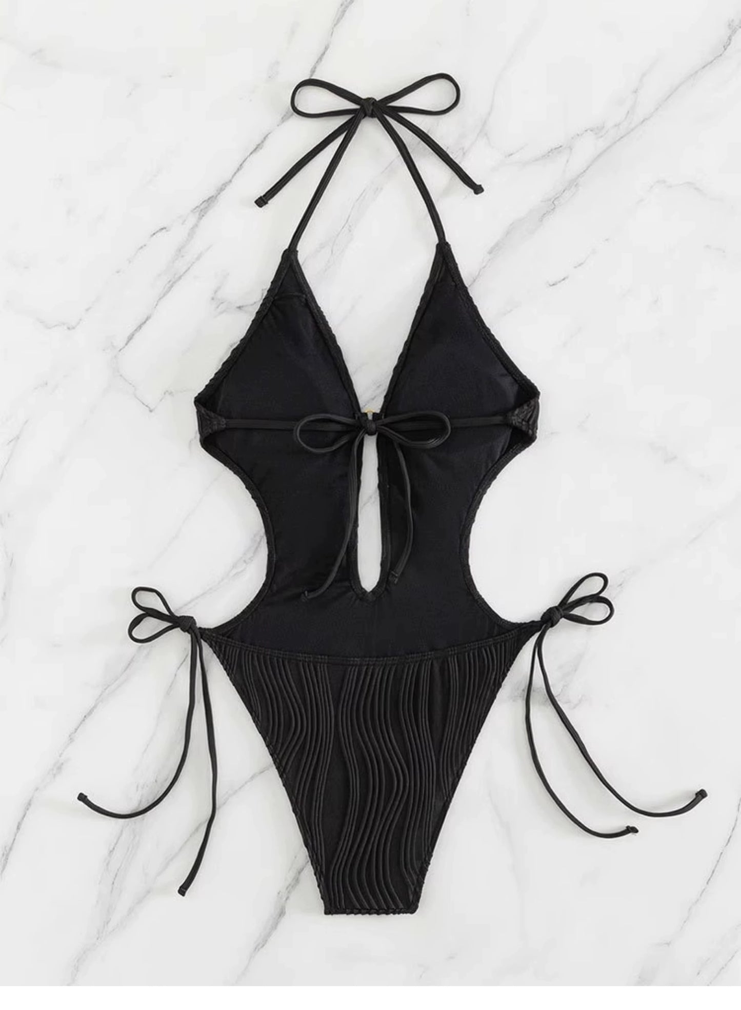 Fashion One-Piece Swimsuit Women's Sexy Lace-up Small Chest Push up Bikini Tight Waist