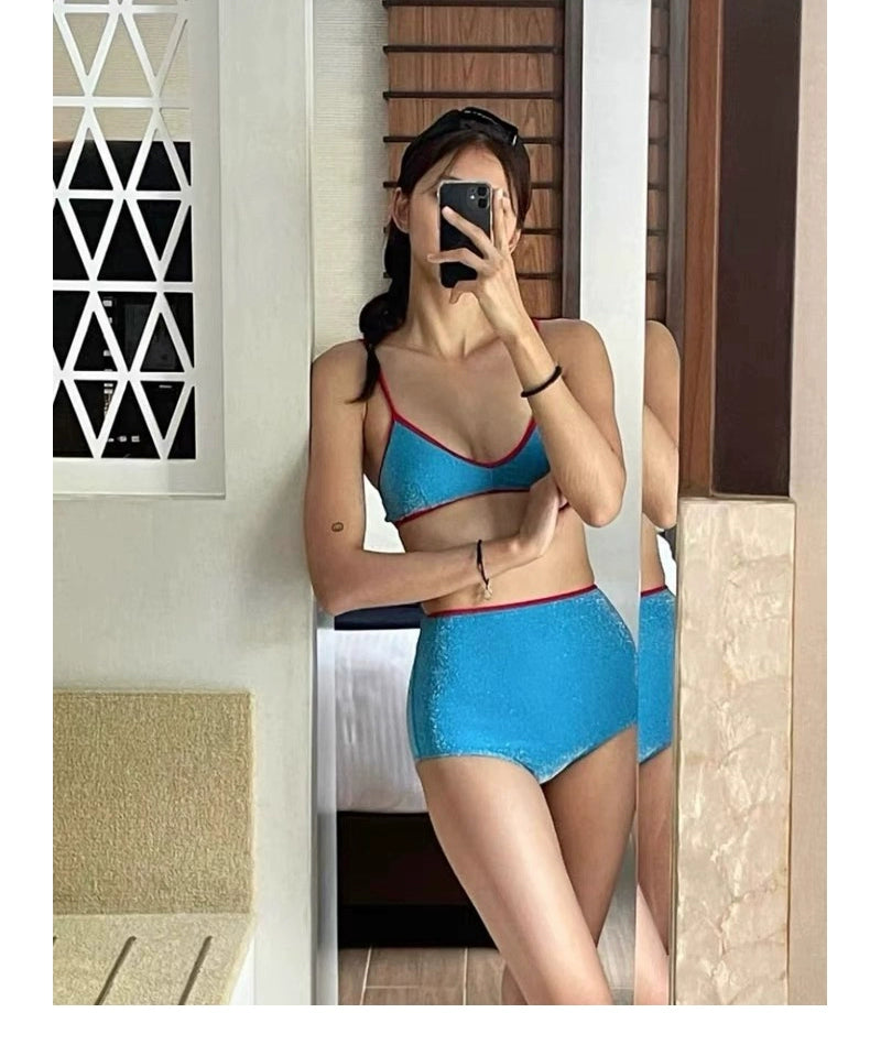 Zhou Yu Tong Swimsuit Women's Super Sexy Bikini 2023 New Arrival Hot Spring Girl Flab Hiding Internet Celebrity Conservative Split