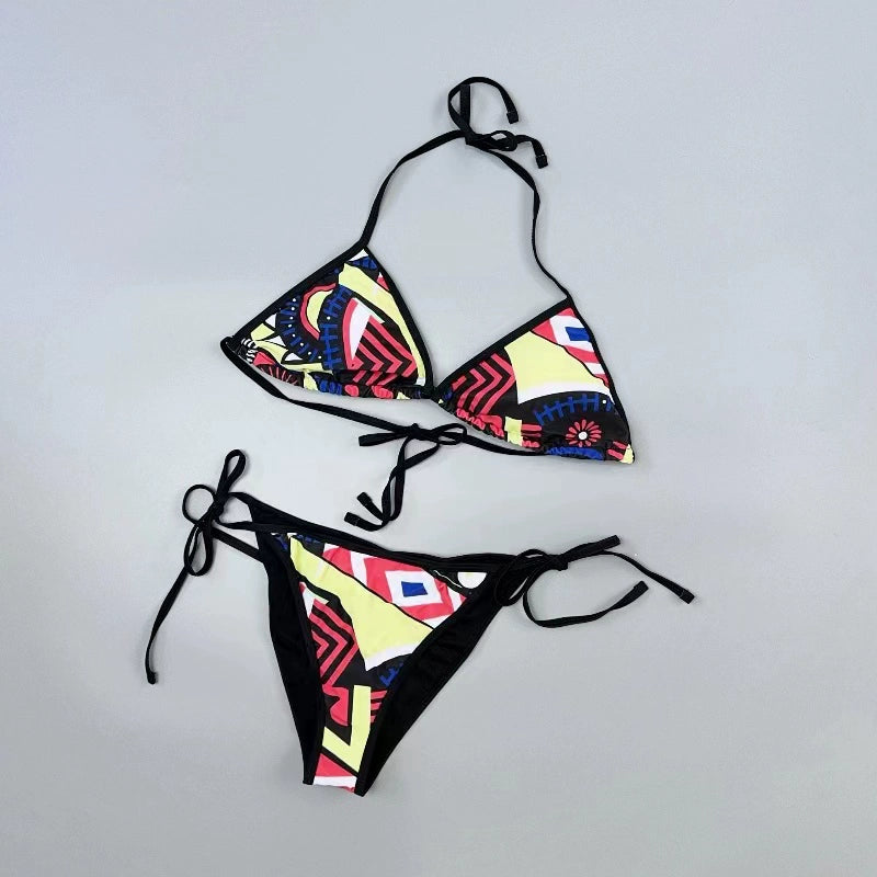 Amber Fashion Stripes Bikini Sexy Swimwear Women's Beach Seaside Vacation with Chest Pad