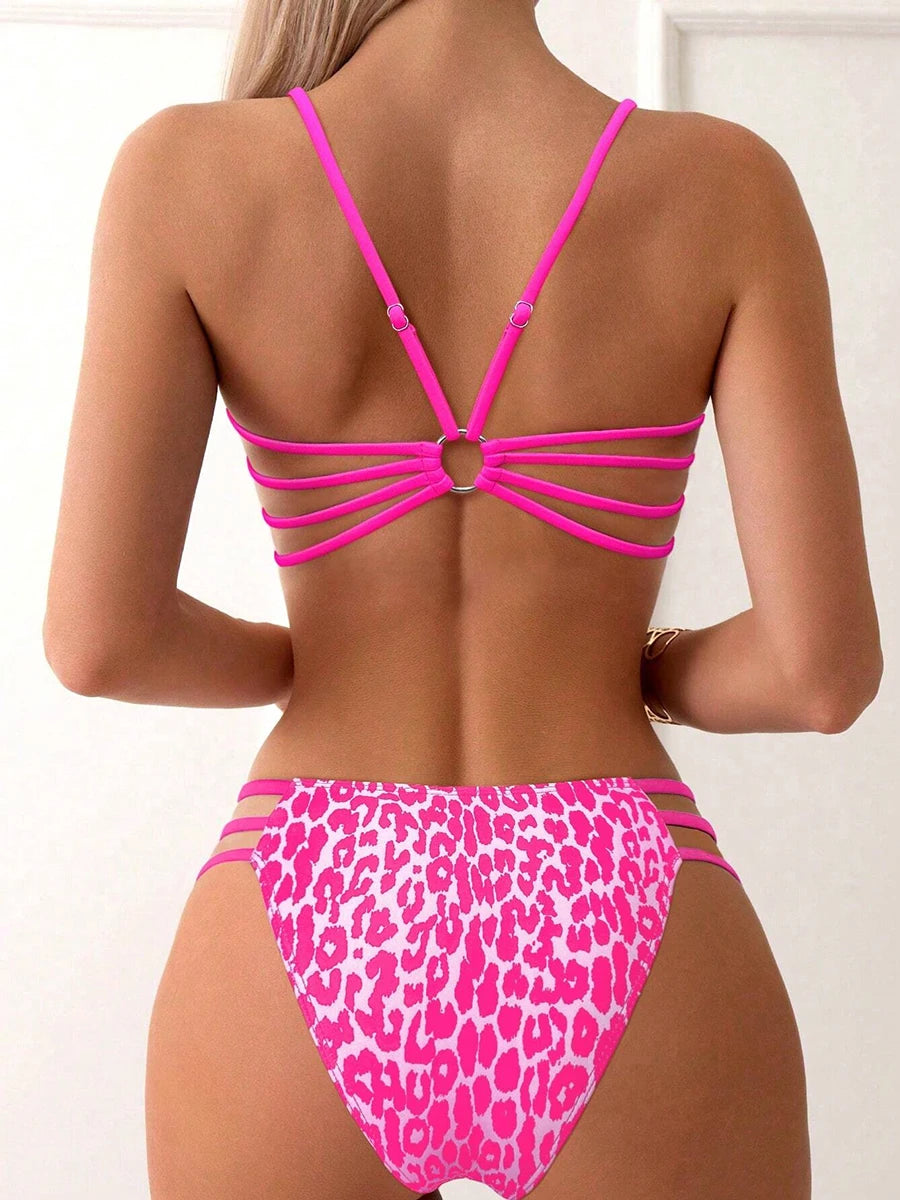 Sexy Leopard Micro Bikini 2025 Women Swimsuit Female Swimwear High Waist