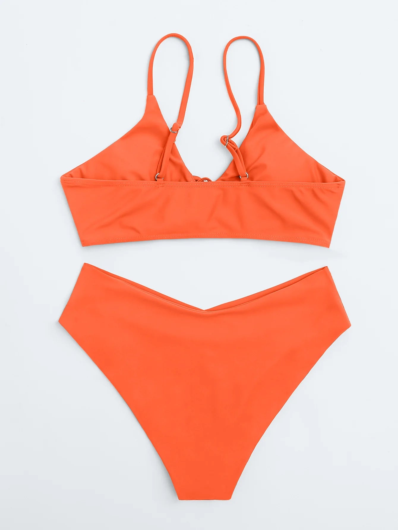 New Women's Swimsuit, High Waist 2-piece Bikini Set, V-neck Suspender Backless Beach Swimwear