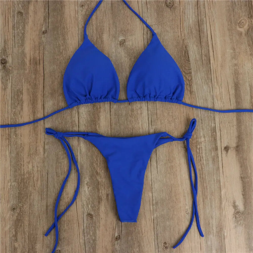 Brazilian Bikini Set Push-up Padded Bra Thong Two Pieces