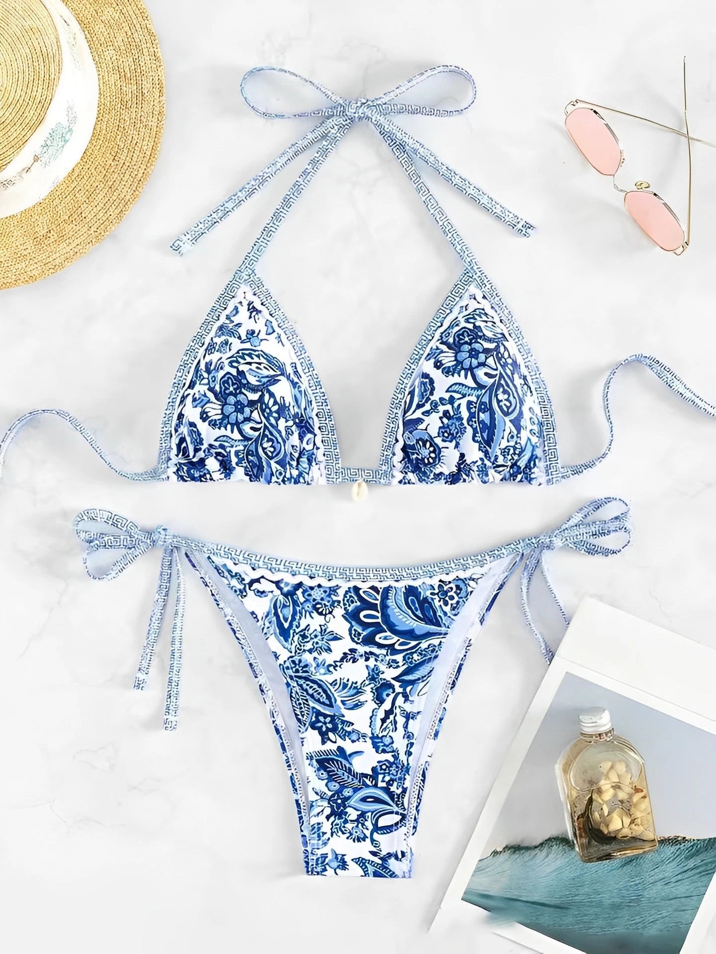 Halter String Triangle Two Piece Bikini Women Swimwear Summer