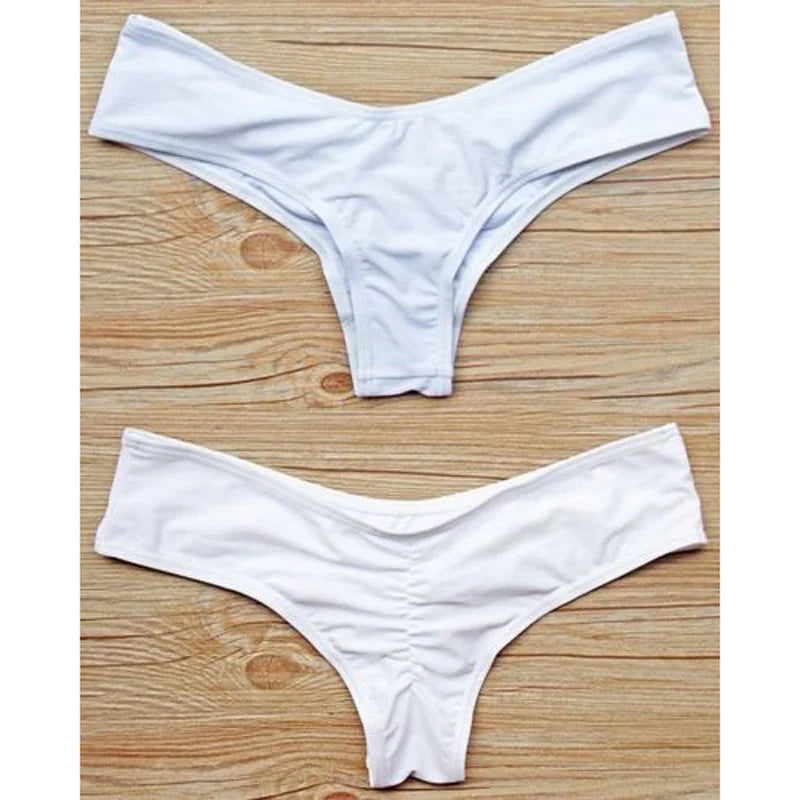 S-XL Sexy Women Bikini Brazilian Cheeky Bottom Thong V Swimwear