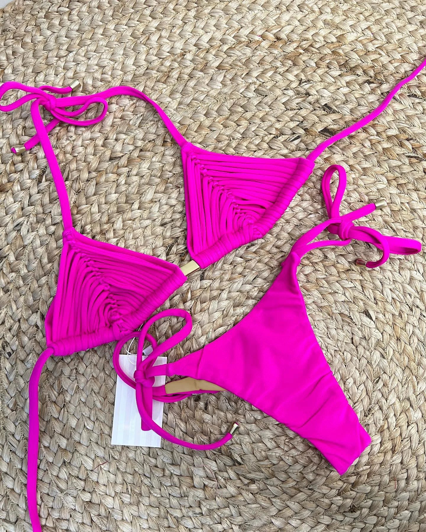 Many Color Options! New Stripes Brazilian Bikinis Two Piece Sexy Lace