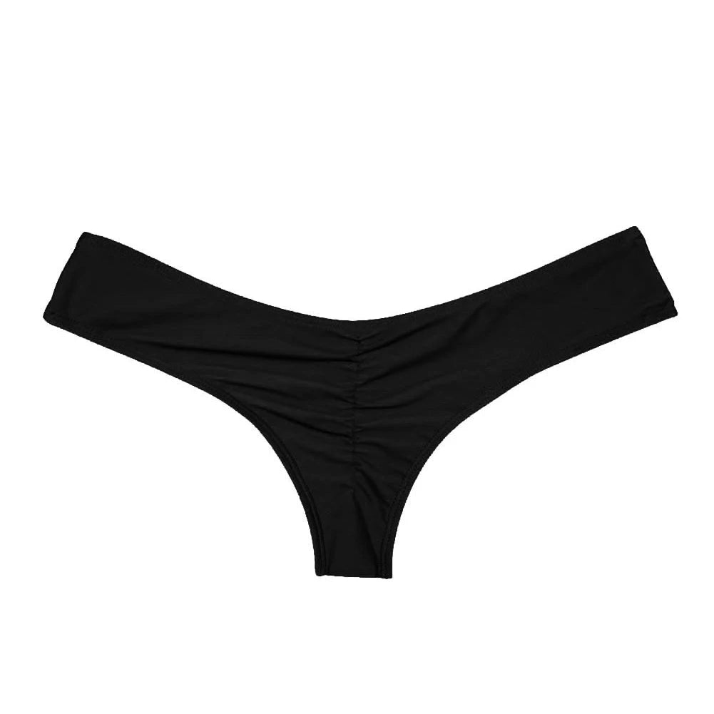 S-XL Sexy Women Bikini Brazilian Cheeky Bottom Thong V Swimwear