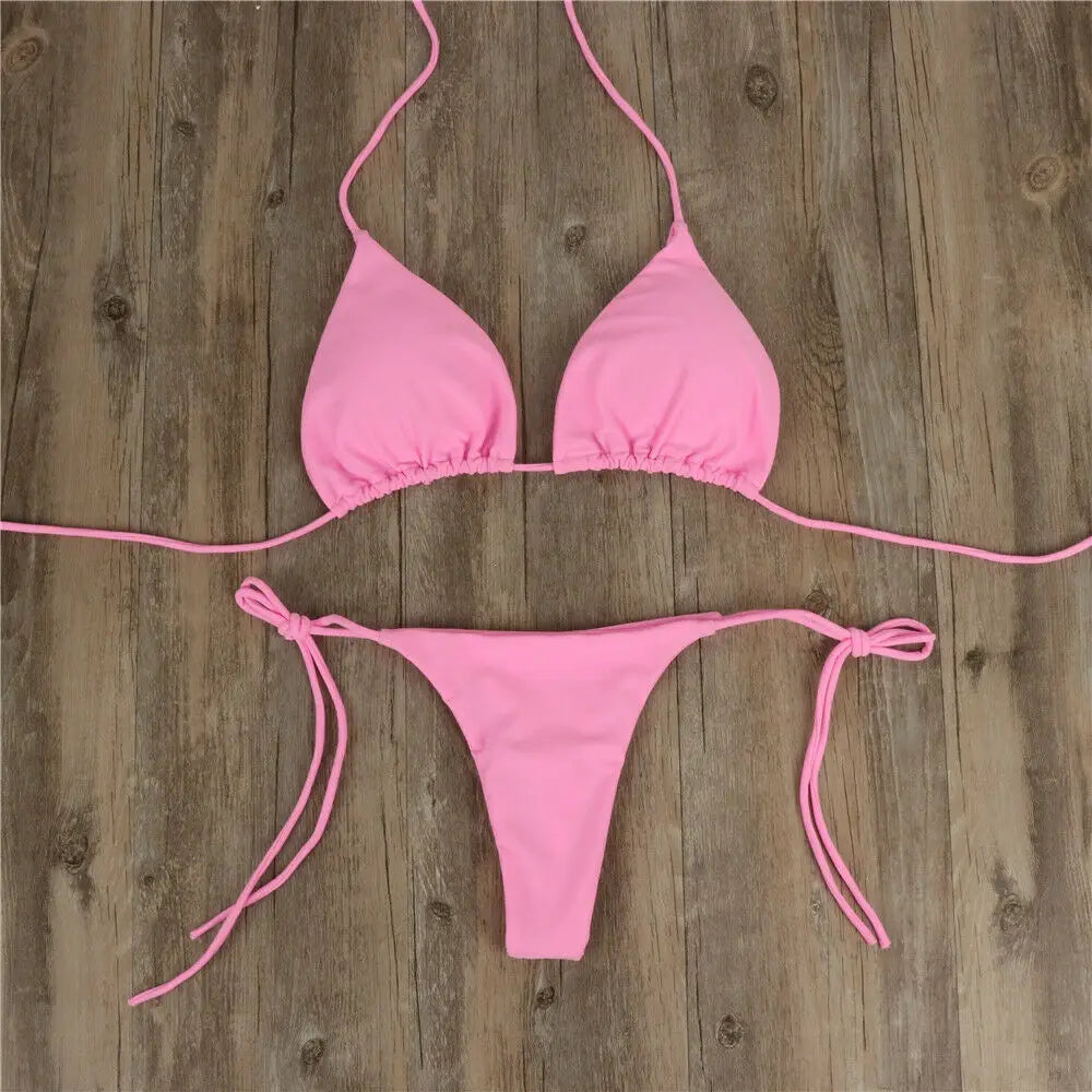 Brazilian Bikini Set Push-up Padded Bra Thong Two Pieces