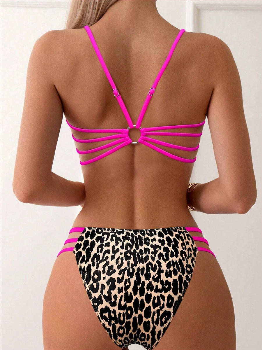 Sexy Leopard Micro Bikini 2025 Women Swimsuit Female Swimwear High Waist