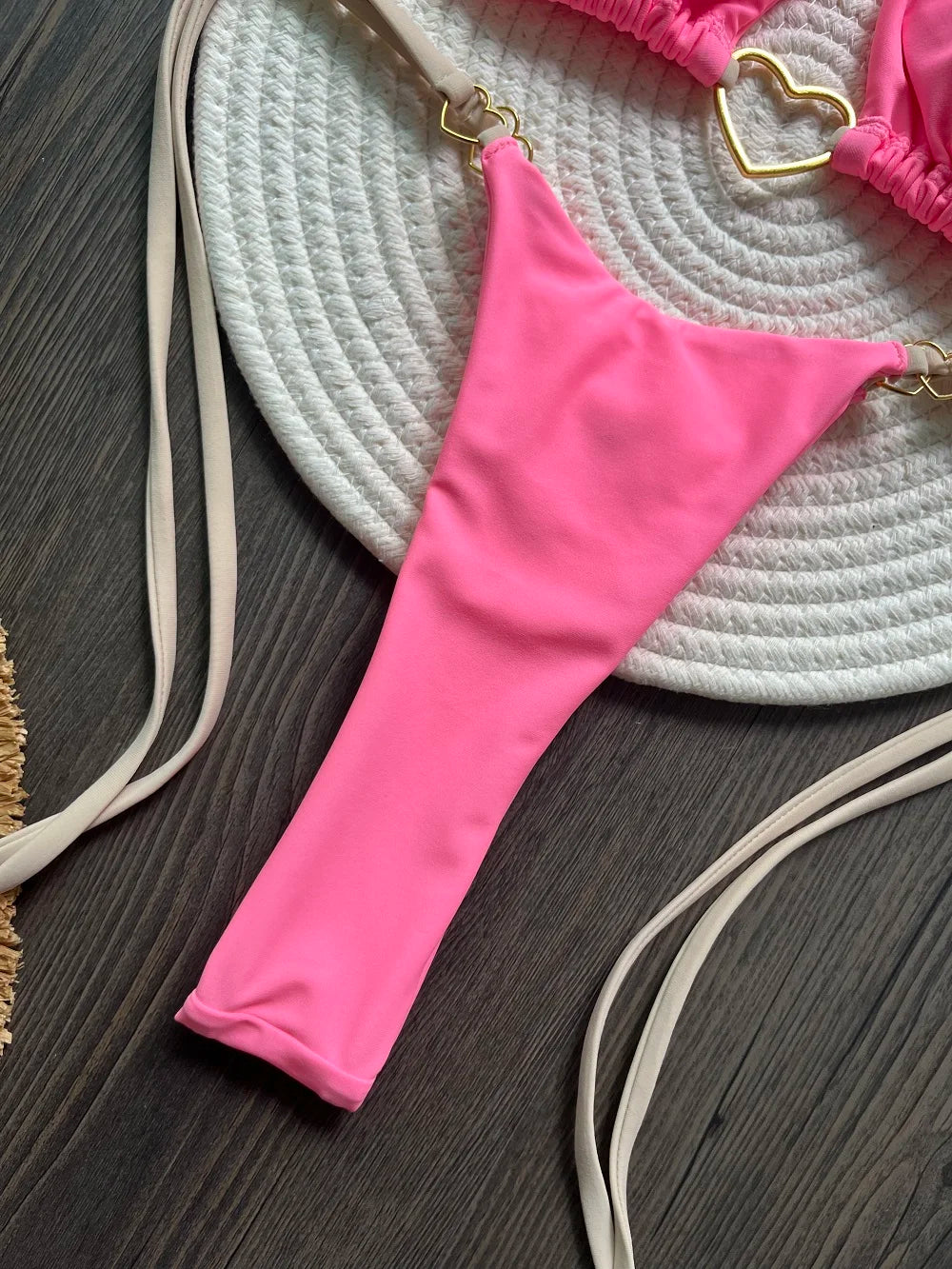 Sexy Halter Solid color Bikini Set Triangle Thong Brazilian