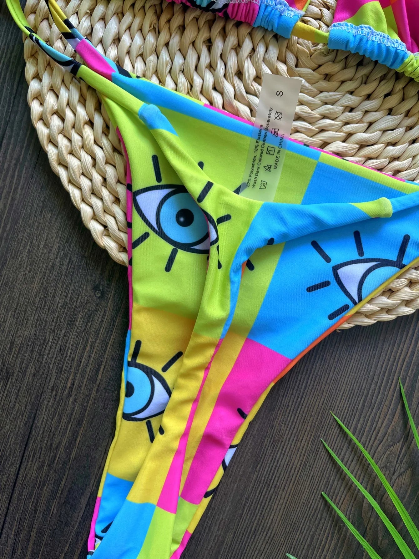 New Bright Sexy Print Bikini Set Triangle Halter Brazilian