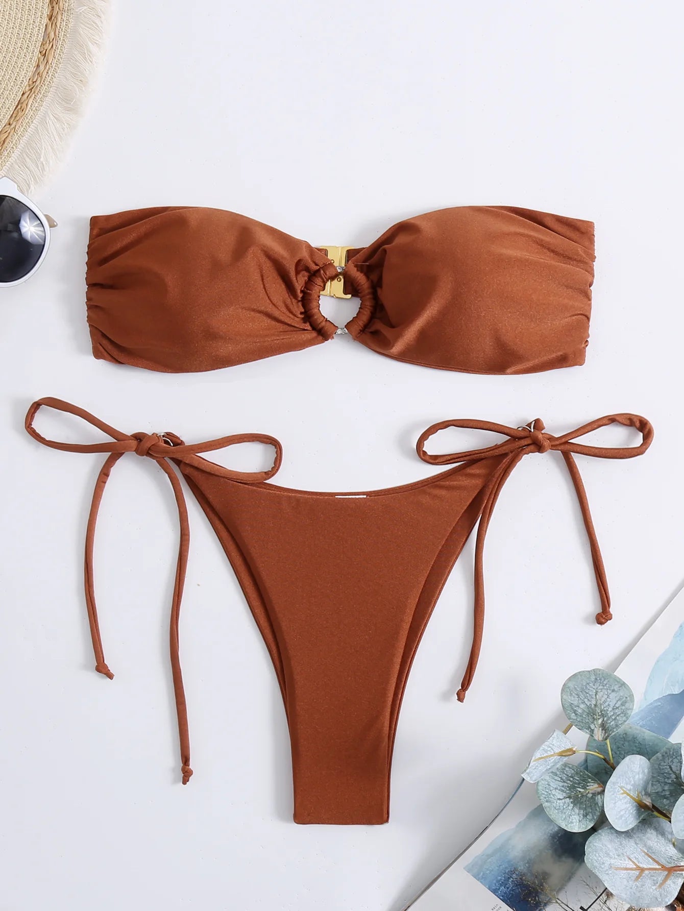 Sexy Women's Swimsuit 2024 New Push Up Bikini Solid