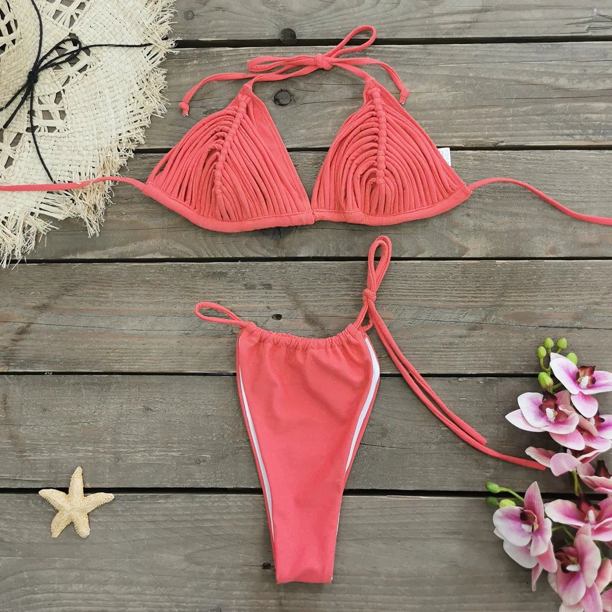 Many Color Options! New Stripes Brazilian Bikinis Two Piece Sexy Lace