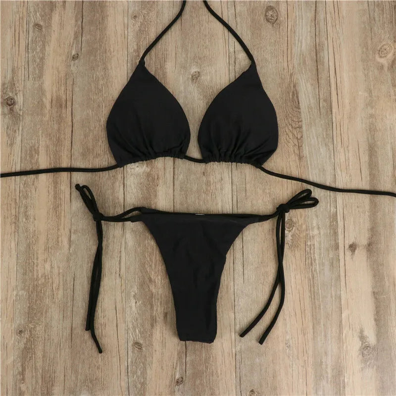 Brazilian Bikini Set Push-up Padded Bra Thong Two Pieces