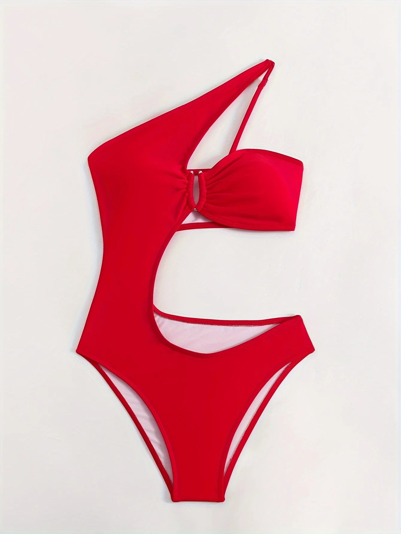 European and American conservative fashion solid color one-piece women's swimsuit