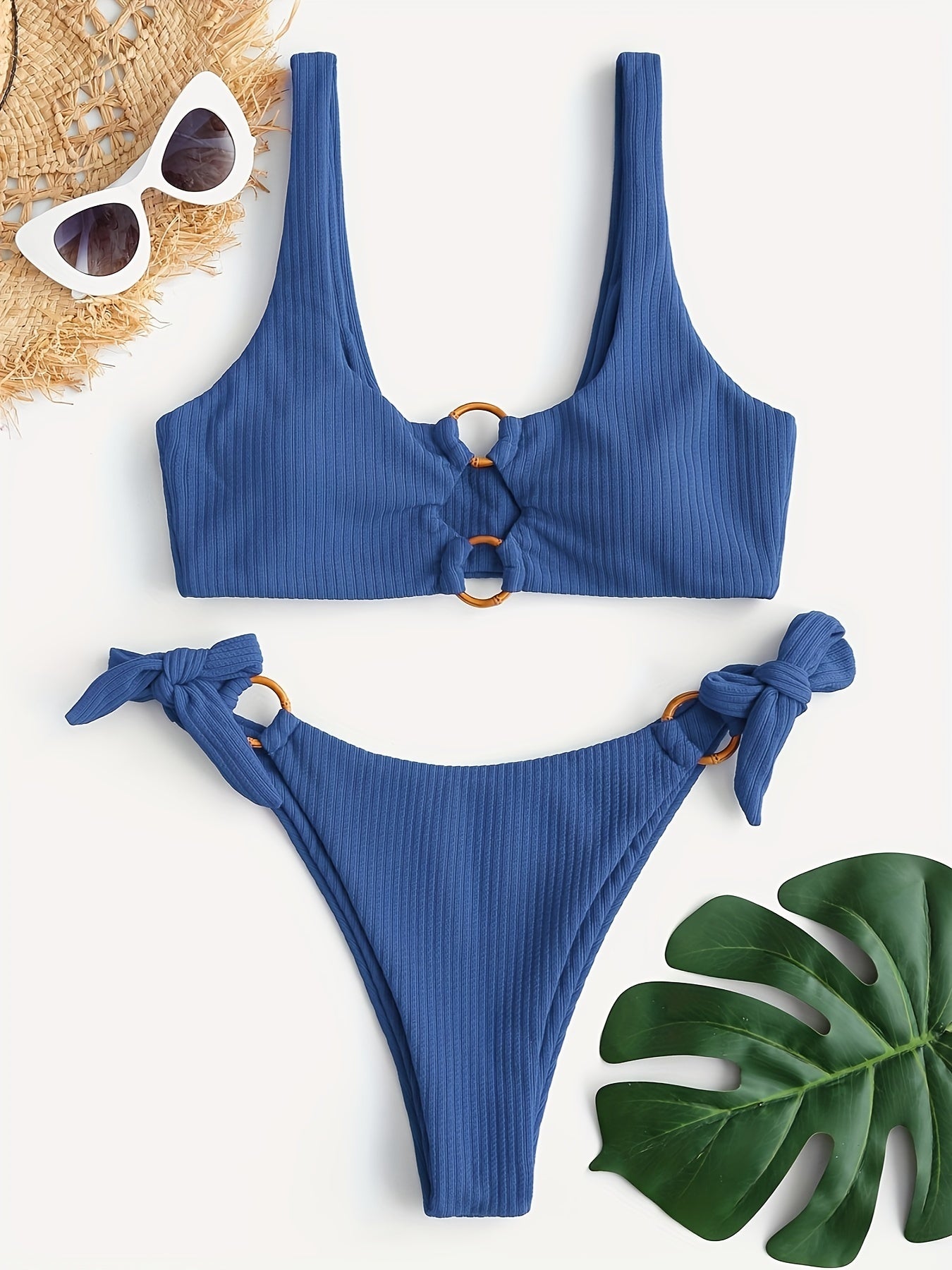 ZAFUL Women's Ring Strap Bikini Set