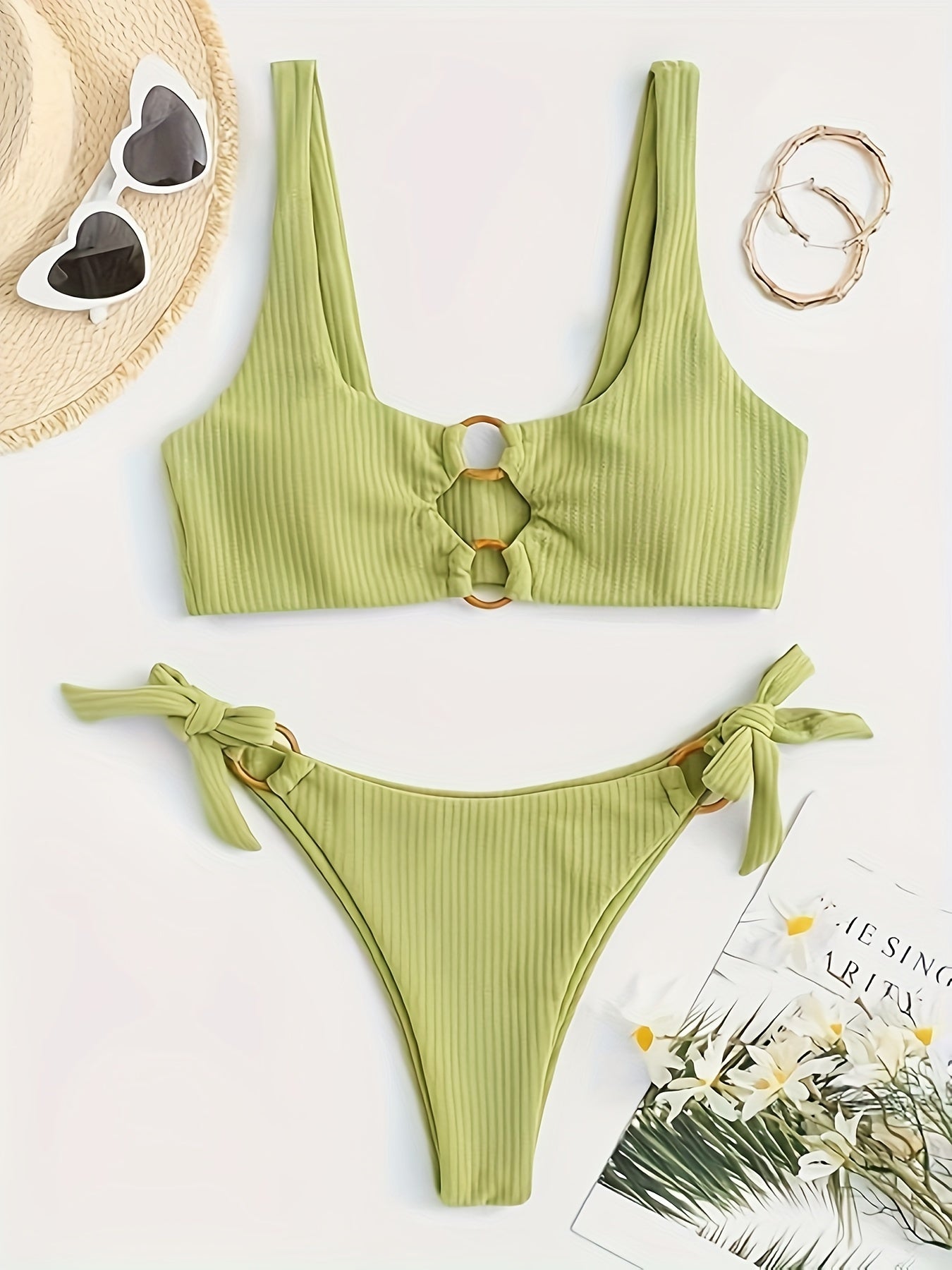 ZAFUL Women's Ring Strap Bikini Set